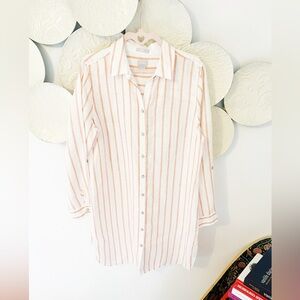 Small Chicos Linen Striped Shirt Dress